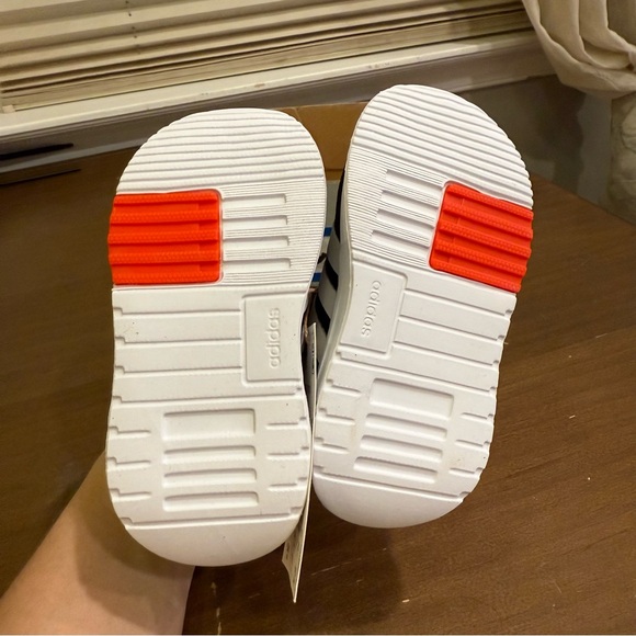 Adidas Racer TR21 Baby Toddler Shoes Sneakers Black White Red Blue Size 5 K NEW - Picture 5 of 11